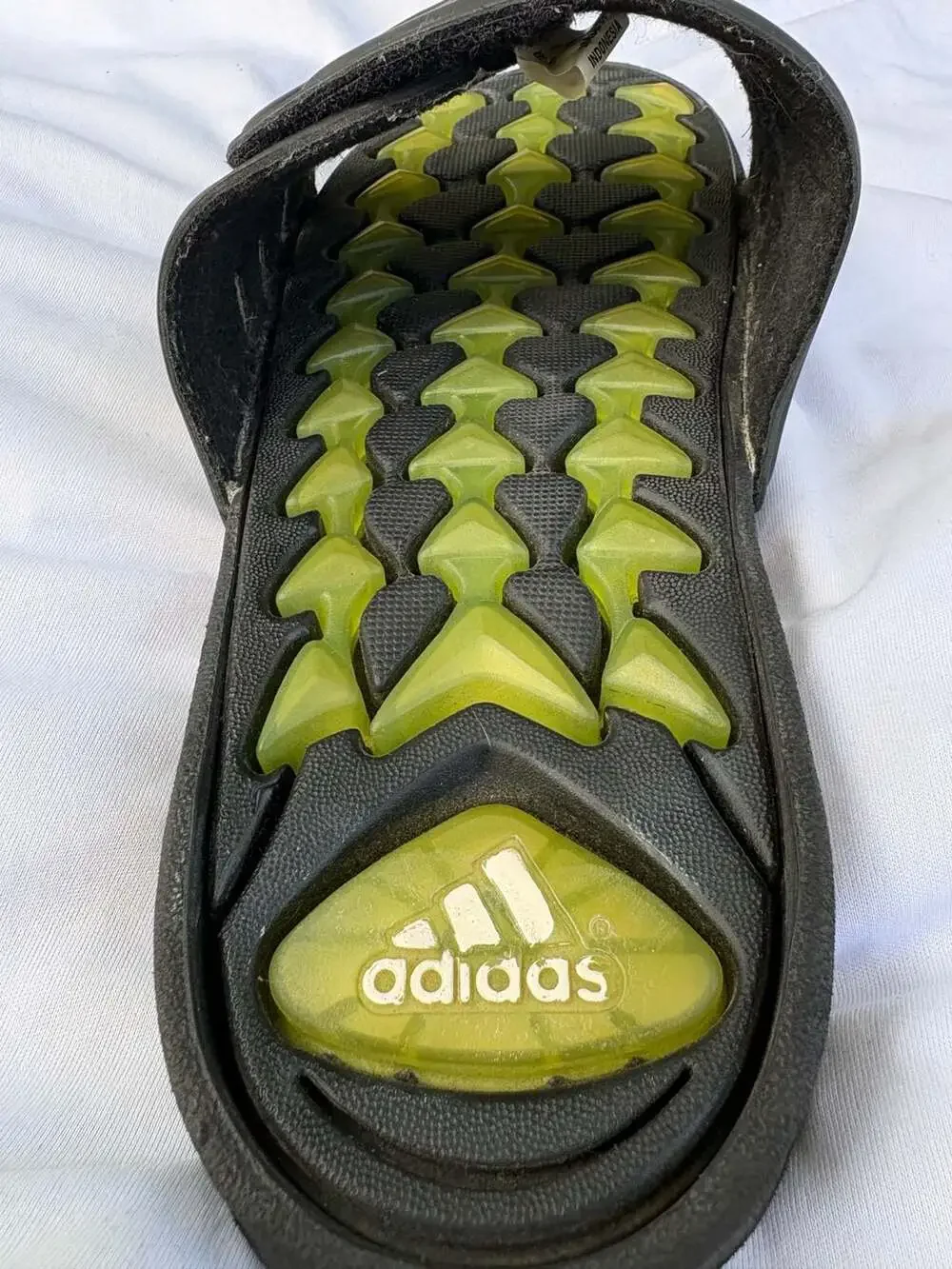 VTG 2000 Adidas Cushion Gel Air Slides Y2k Mens Size 10 US Black Green